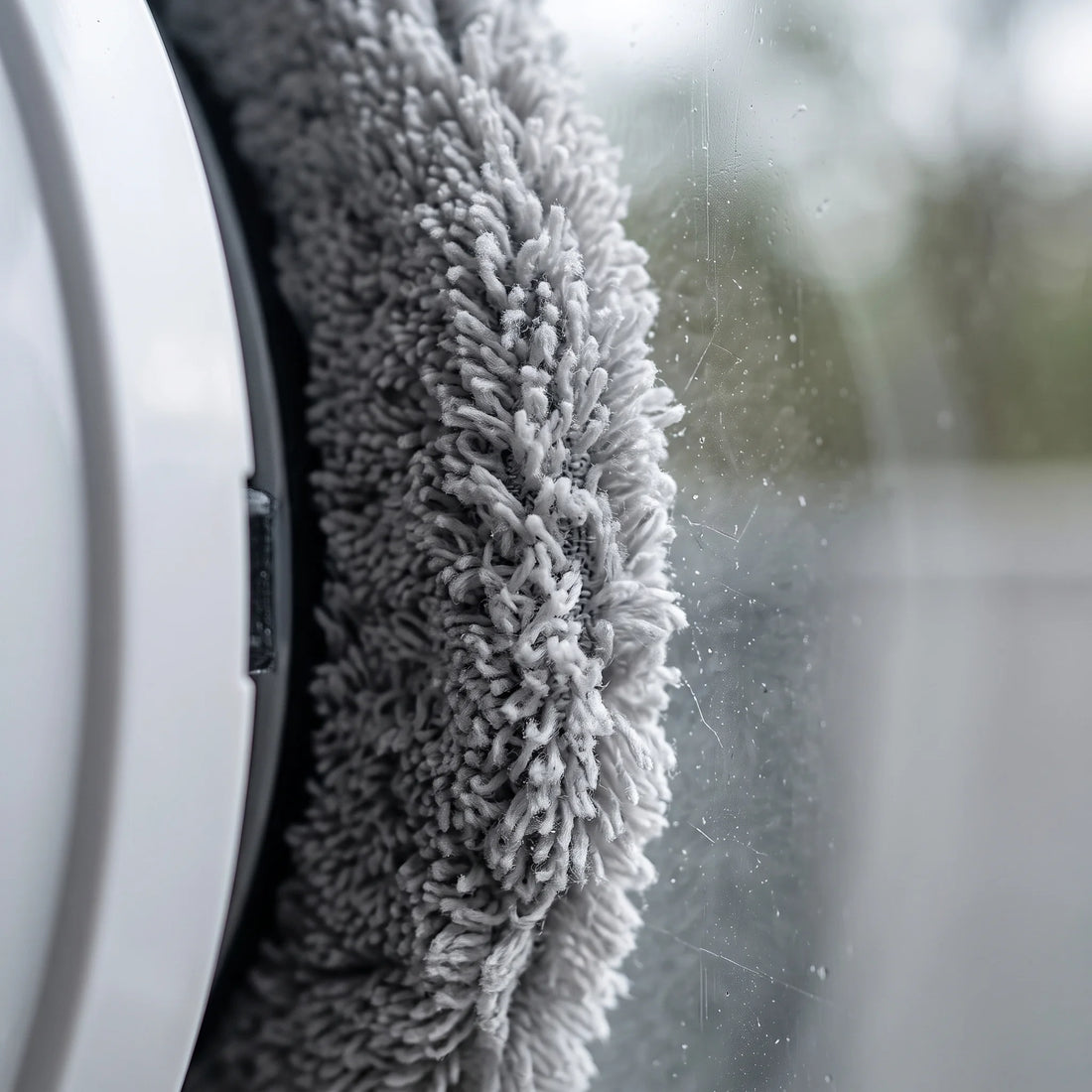 Côté vitre, c'est la microfibre qui travaille